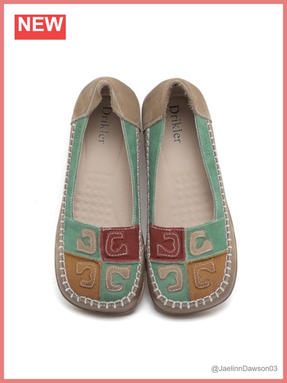 Women's Genuine Leather Slip On Loafers Casual Daily Walking Shoes Multi Color - Picture 5 of 6